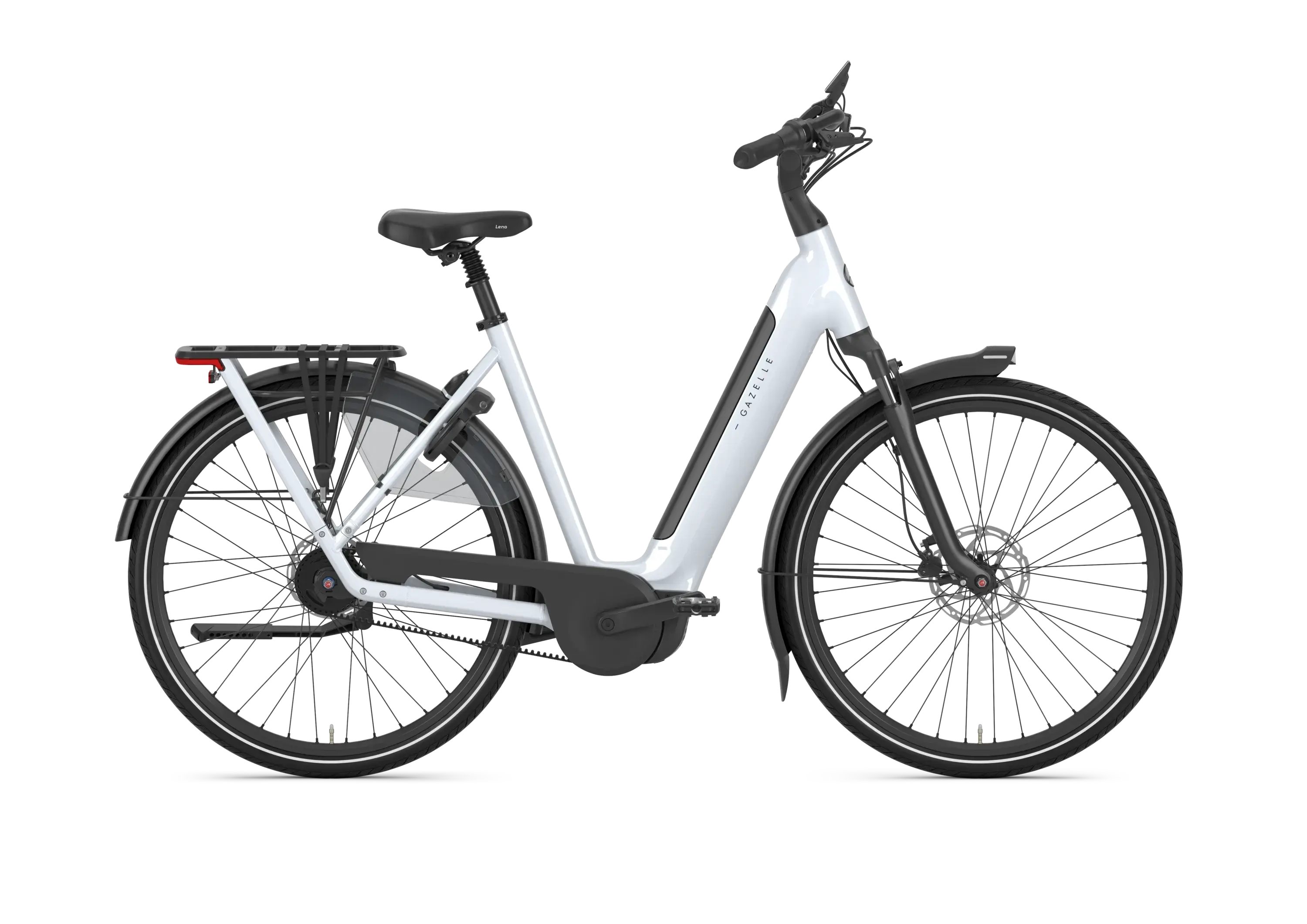 Gazelle Grenoble C5+ e-bike in Frozen White met lage instap